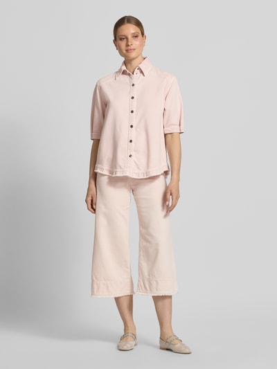 Marc Cain Jeansbluse mit Fransensaum und 1/2-Arm Rosa 1