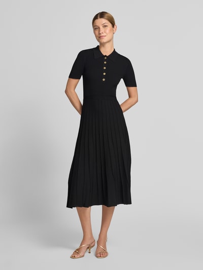 MICHAEL Michael Kors Polokleid aus Viskose-Mix mit Knopfleiste Black 4