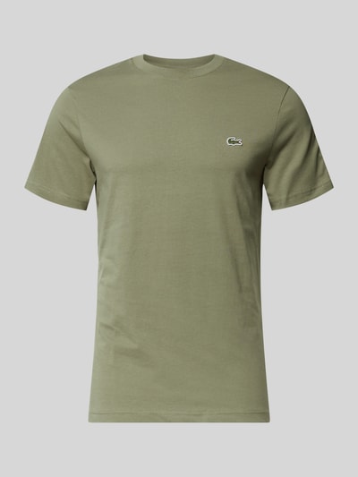 Produktfoto, Regular Fit T-Shirt aus reiner Baumwolle von Lacoste in Optik: Unifarben, Label-Applikation, Rundhals, Kurzarm