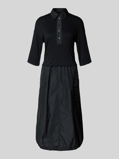 Marc Cain Midikleid mit Knopfleiste Metallic Black 2