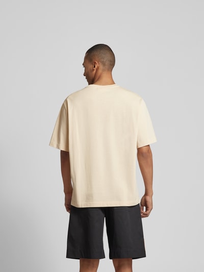 MAISON KITSUNE T-Shirt mit Label-Stitching Sand 5