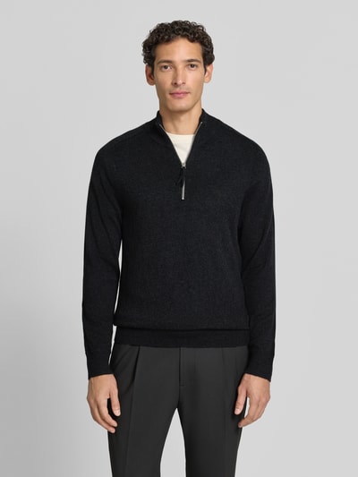 FTC Cashmere Regular Fit Troyer aus reinem Kaschmir Dunkelgrau 4