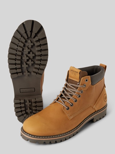 Jack & Jones Leren boots met labelbadge, model 'QUEENSWAY' Beige - 4