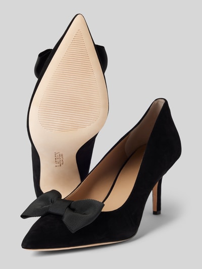 Lauren Ralph Lauren Lederpumps mit Schleifen-Detail Modell 'LANETTE' Black 4