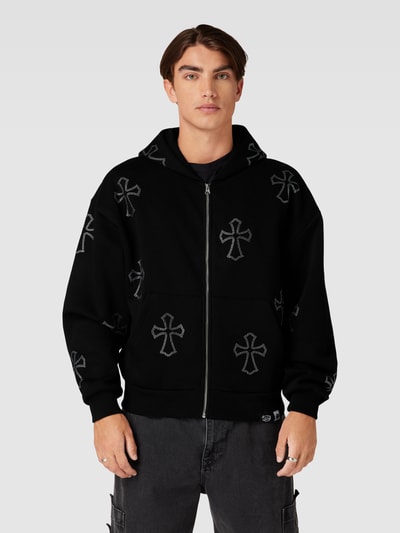 REVIEW Sweatjacke mit CRUCIFIX BLING Strasssteinen Black 4