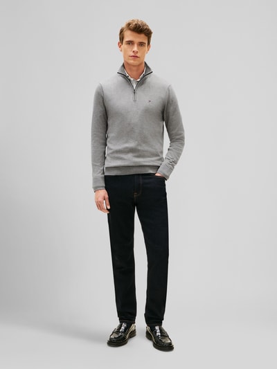 Tommy Hilfiger Troyer o kroju regular fit z czystej bawełny Jasnoszary 1