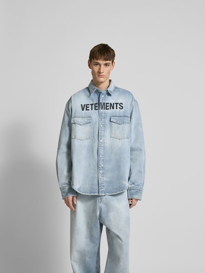 VETEMENTS Freizeithemd in Denim-Optik Jeansblau 4