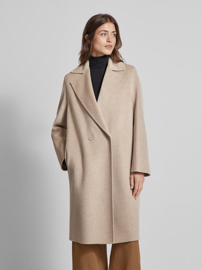 Max Mara Studio Lange jas met knoopsluiting, model 'GOYA' Zand gemêleerd - 4