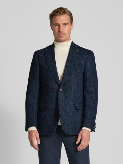 Carl Gross Sakko Harris-Tweed aus Schurwolle Modell 'Theo' Blau 4