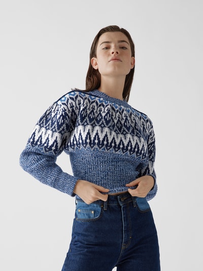 Rabanne Pullover mit Norweger-Dessin Bleu Melange 6