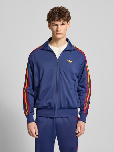 adidas Originals Regular Fit Sweatjacke mit Logo-Stitching Modell 'FIREBIRD TT' Dunkelblau 4