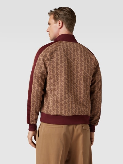 Lacoste Sweatjacke mit grafischem Allover-Muster (hellbraun 