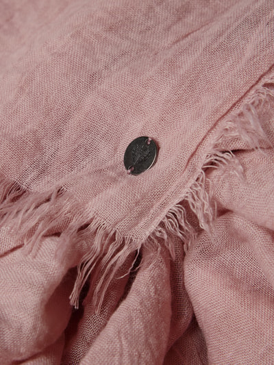 Productfoto, roze Schal met Viskose-Anteil van Fraas, rechthoekig, franjes, logo-detail, zachte textuur, materiaal-mix, 90x184 cm