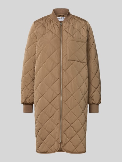 Jake*s Casual Płaszcz pikowany o kroju regular fit ze stójką Jasnobrązowy 2