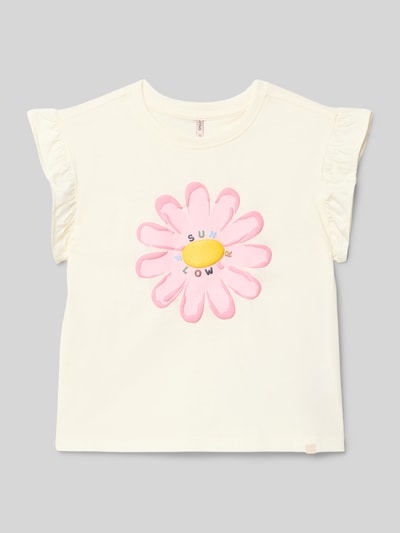 ONLY Loose Fit T-Shirt aus reiner Baumwolle Modell 'RUTH' Ecru 1