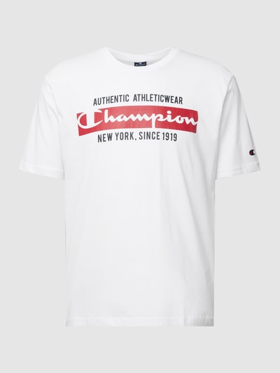 CHAMPION T-Shirt mit Label-Print Modell 'CN BIG LOGO NYC' Weiss 2