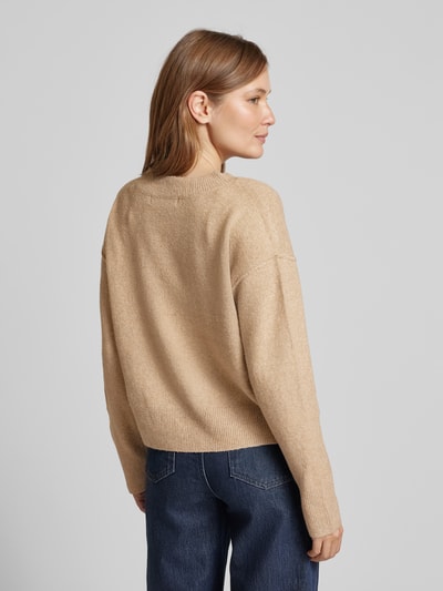 Vero Moda Regular Fit Strickpullover mit Brustnaht Modell 'ESTI' Beige 5