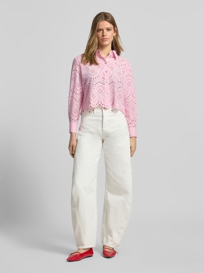ONLY Regular Fit Hemdbluse aus reiner Baumwolle Modell 'VALAIS' Rosa 1