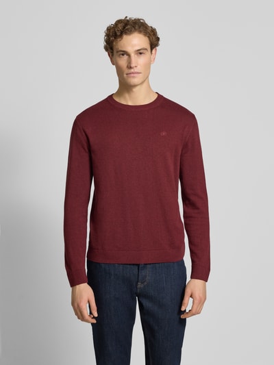 Tom Tailor Regular Fit Strickpullover aus reiner Baumwolle Bordeaux 4
