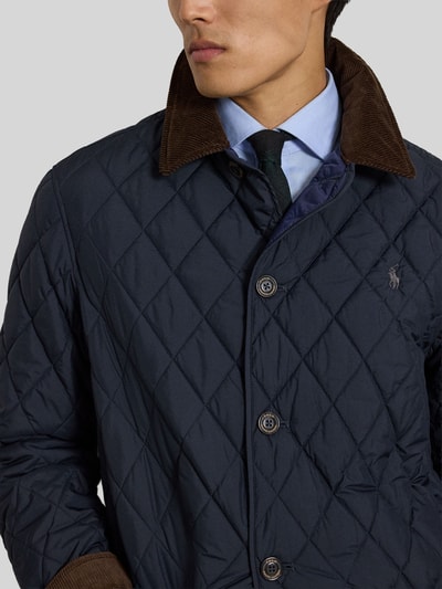 Polo Ralph Lauren Regular Fit Steppjacke mit Cord Umlegekragen Marine 3