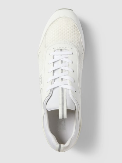 EA7 Emporio Armani Sneakersy z aplikacjami z logo model ‘Black&White Laces’ Biały 3