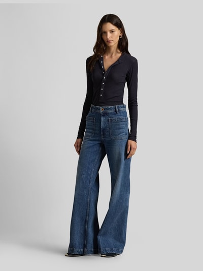 Polo Ralph Lauren Wide Leg Jeans aus Baumwoll-Mix mit aufgesetzten Taschen Jeansblau 1