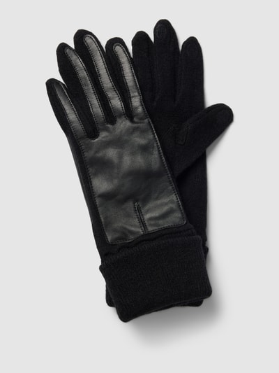 Esprit Rękawiczki ze skóry jagnięcej z szerokim brzegiem Czarny 1