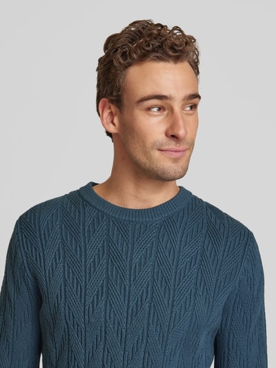 Tom Tailor Strickpullover mit Rundhalsausschnitt Rauchblau 3