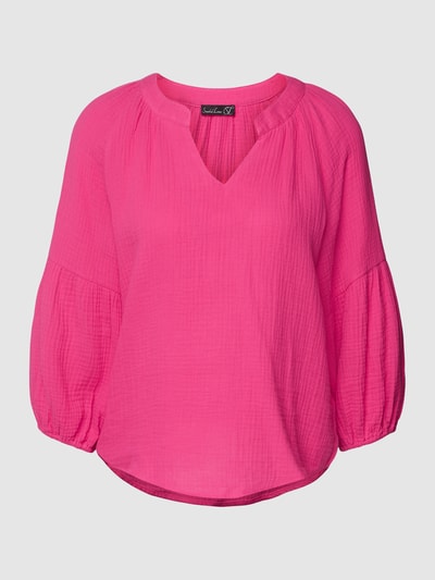 SMASHED LEMON Bluse mit   Strukturmuster und überschnittenen Schultern Pink 2