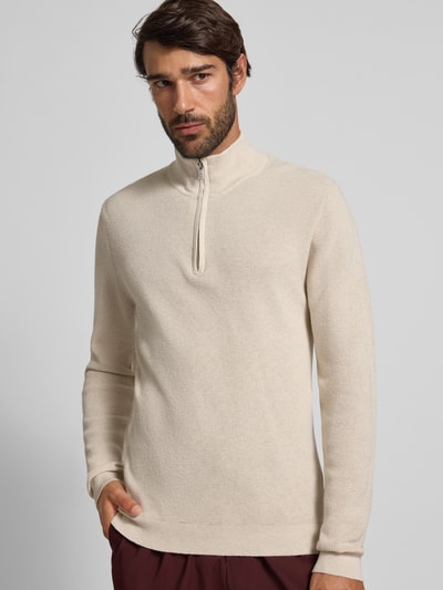 Matinique Gebreide pullover met schipperskraag, model 'lagoon' Offwhite - 3