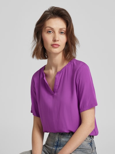 Montego Blusenshirt aus Viskose in unifarbenem Design Lila 3