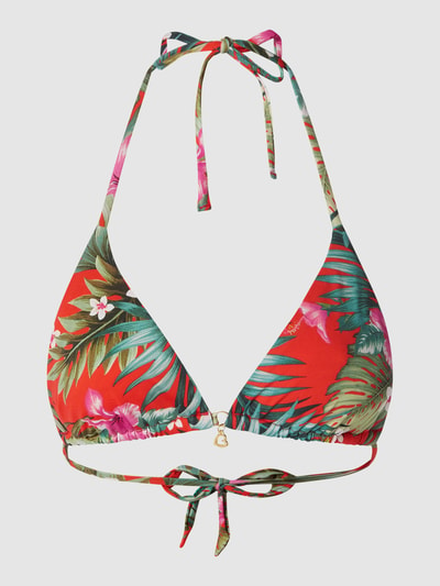 Banana Moon Bikinitop met all-over motief, model 'Rico Mahalo'  Rood - 2