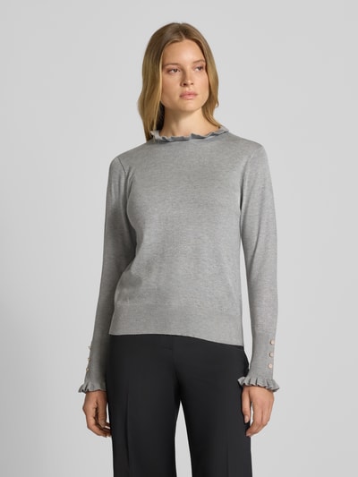 FREE/QUENT Regular fit shirt met lange mouwen van viscosemix, model 'Katie' Lichtgrijs - 4