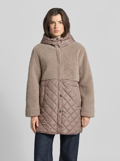 WHITE LABEL Gewatteerd jack met fleece en steekzakken Taupe - 4