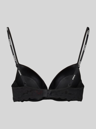 HUGO Push Up BH mit gemusterter Spitze Black 3