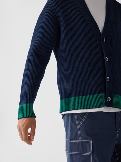 Jacquemus Strickjacke mit Kontraststreifen Marine 6