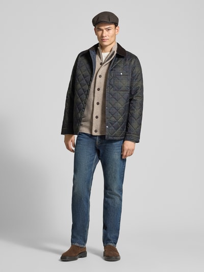 Barbour Cardigan met opstaande kraag Essential PATCH Lichtgrijs - 1