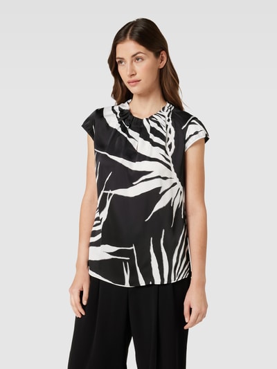 comma Blouseshirt met all-over motief Zwart - 4