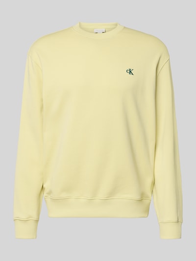 Calvin Klein Jeans Sweatshirt van puur katoen Lichtgeel - 2