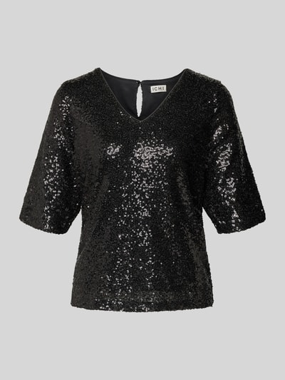 ICHI Blouseshirt met V-hals, model 'FAUCA' Zwart - 2