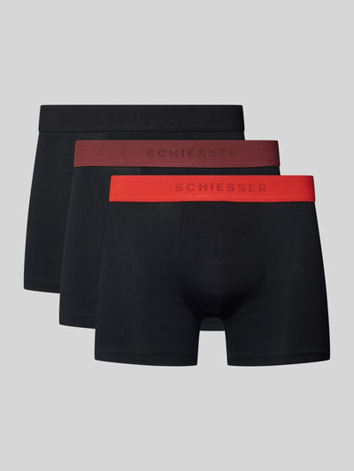 Schiesser Boxershorts mit elastischem Logo-Bund im 3er-Pack Black 1
