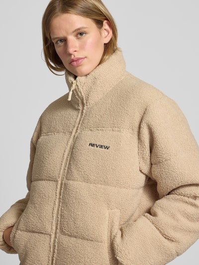 Review Kurtka pikowana z futerka Beżowy 3