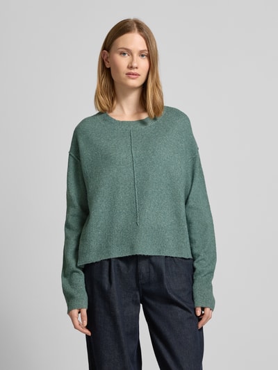 Vero Moda Sweter o kroju regular fit z dzianiny ze szwem na piersi model ‘ESTI’ Miętowy 4