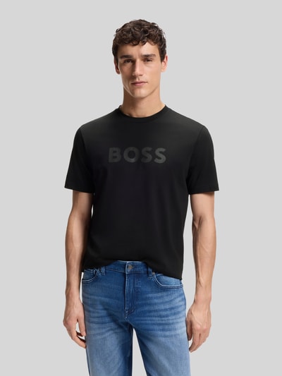 BOSS Orange regular fit T-shirt van puur katoen model 'TE_LOGO' Zwart - 4