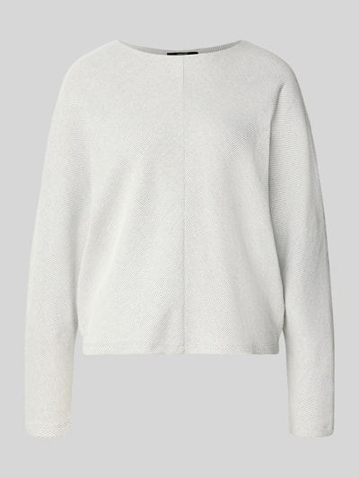 Produktfoto, weißes Sweatshirt mit U-Boot-Ausschnitt, dezente Struktur, locker geschnitten, Sweatshirt mit U-Boot-Ausschnitt Modell 'Kerika' von someday, Damen, Baumwoll-Mix, Loose Fit
