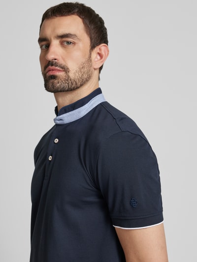 Christian Berg Men Regular fit poloshirt met opstaande kraag Marineblauw - 3