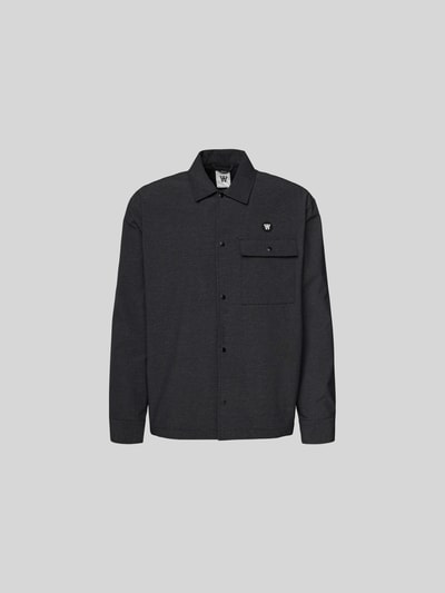 Wood Wood Relaxed Fit Hemdjacke mit Knopfleiste Dunkelgrau 2