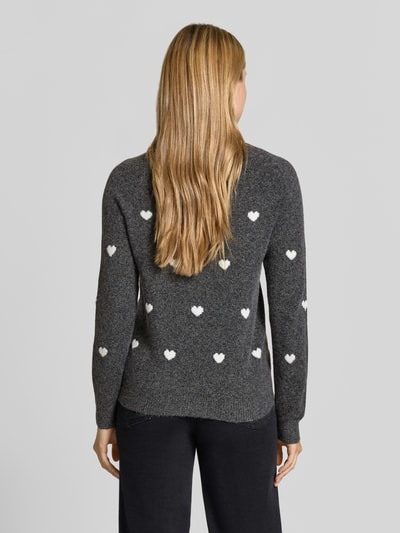 VERO MODA Regular Fit Pullover mit Rundhalsausschnitt Modell 'DOFFY' Dunkelgrau Melange 5