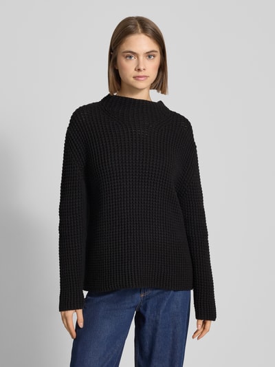 Marc O'Polo Denim Regular fit pullover met turtleneck van katoenmix Zwart - 4