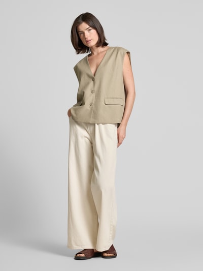 Vero Moda Wide leg jeans van puur katoen, model 'VALERIA' Ecru - 1